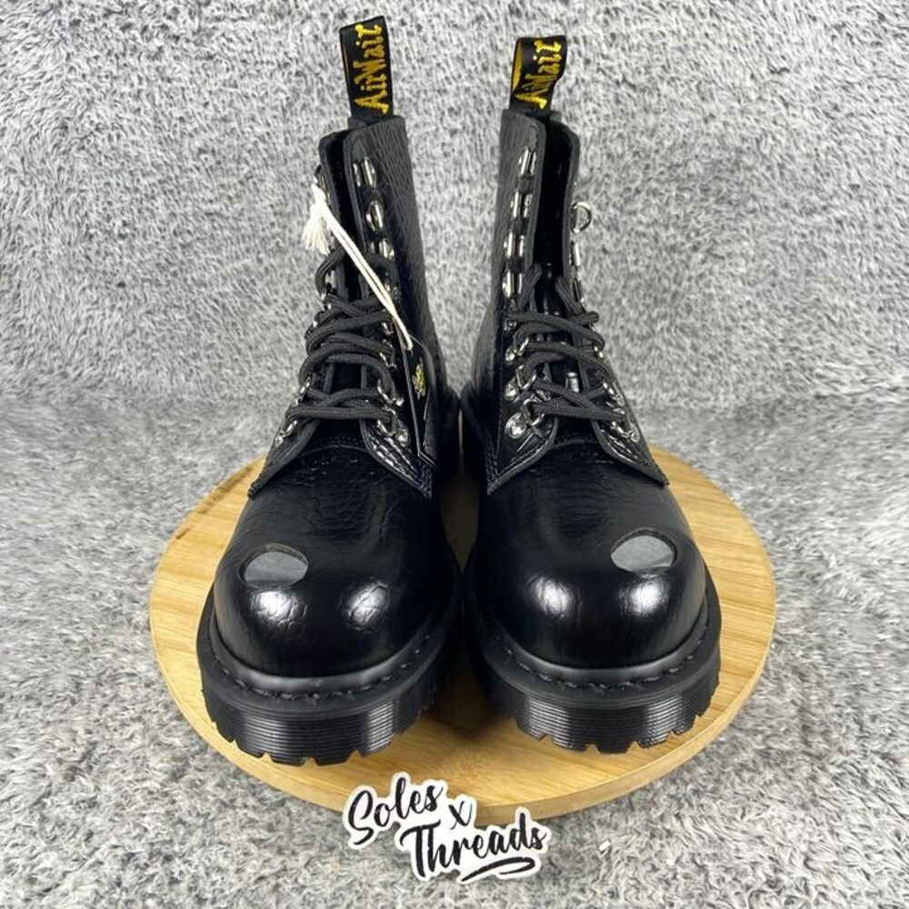 Dr. Martens 1460 Pascal Bex Steel Toe Leather Boots Size 8 Women Black - Picture 3 of 7